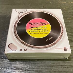 Vinyl Record Player Coaster Set